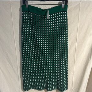 Banana Republic Green and Black Checkered Pencil Skirt